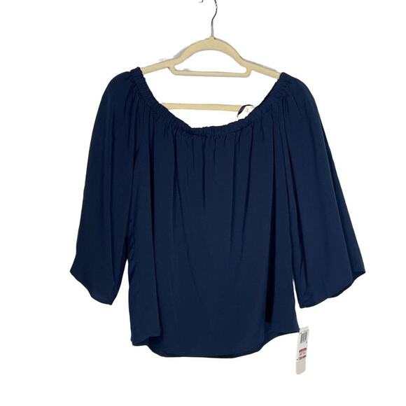 French Connection off the shoulder navy blouse, M - Picture 1 of 9